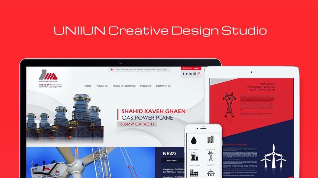 پروژه مپنا توسعه نیروگاه حسین نوروزی طراحی وب سایت طراحی آیکون کاربردپزیری